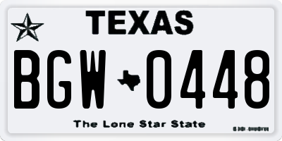 TX license plate BGW0448