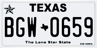 TX license plate BGW0659