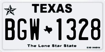 TX license plate BGW1328