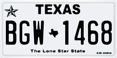TX license plate BGW1468