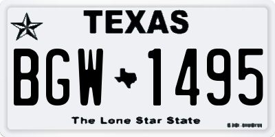 TX license plate BGW1495