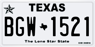 TX license plate BGW1521