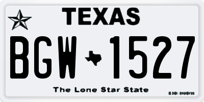 TX license plate BGW1527