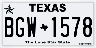TX license plate BGW1578