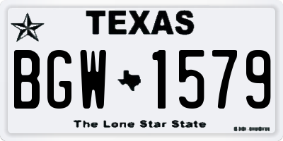 TX license plate BGW1579