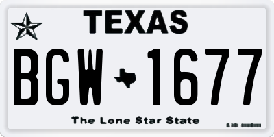 TX license plate BGW1677