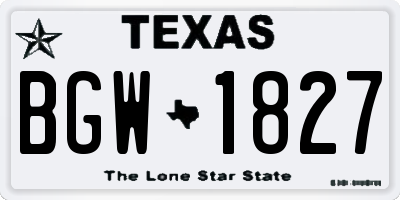 TX license plate BGW1827