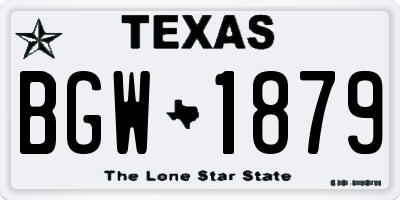 TX license plate BGW1879