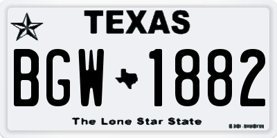 TX license plate BGW1882