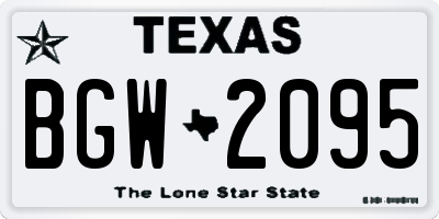 TX license plate BGW2095