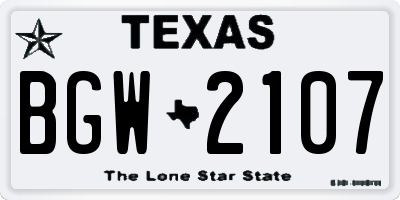 TX license plate BGW2107