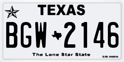 TX license plate BGW2146