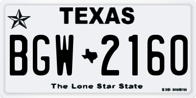 TX license plate BGW2160