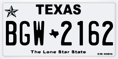 TX license plate BGW2162