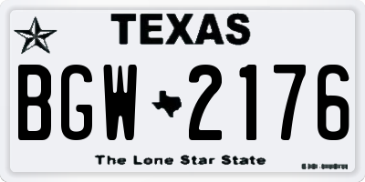 TX license plate BGW2176