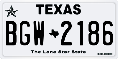 TX license plate BGW2186