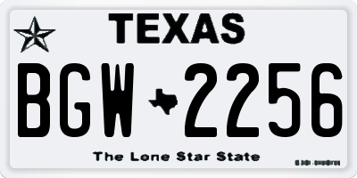 TX license plate BGW2256