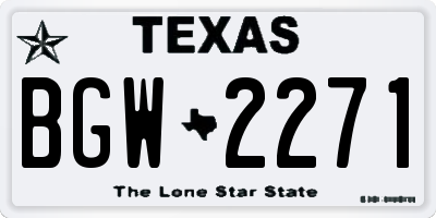 TX license plate BGW2271