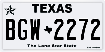 TX license plate BGW2272