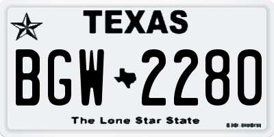 TX license plate BGW2280
