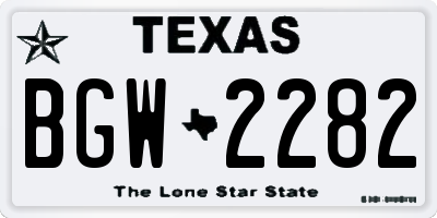 TX license plate BGW2282