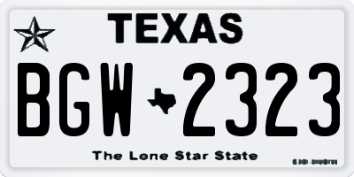 TX license plate BGW2323