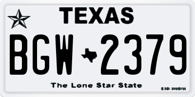 TX license plate BGW2379