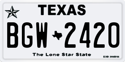 TX license plate BGW2420