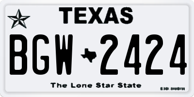 TX license plate BGW2424