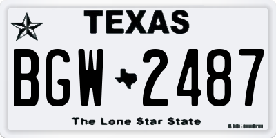 TX license plate BGW2487