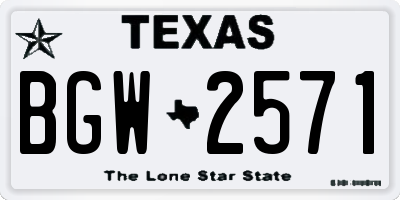 TX license plate BGW2571