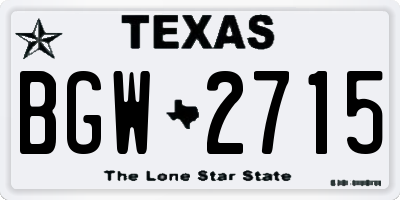 TX license plate BGW2715