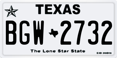 TX license plate BGW2732