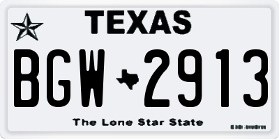 TX license plate BGW2913
