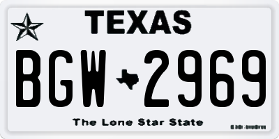 TX license plate BGW2969