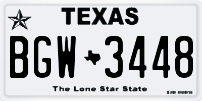 TX license plate BGW3448
