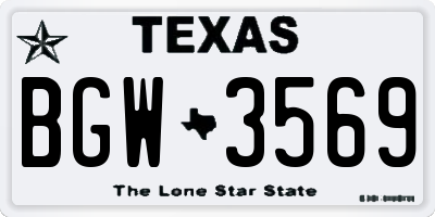 TX license plate BGW3569