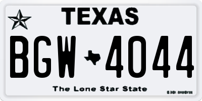 TX license plate BGW4044