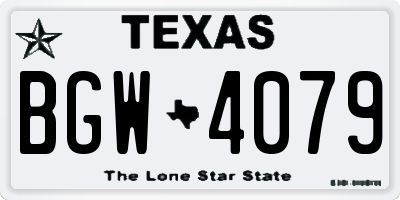 TX license plate BGW4079