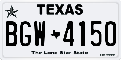 TX license plate BGW4150