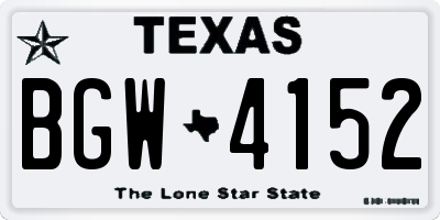 TX license plate BGW4152