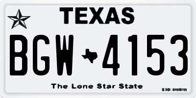 TX license plate BGW4153