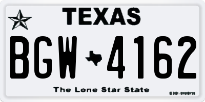 TX license plate BGW4162