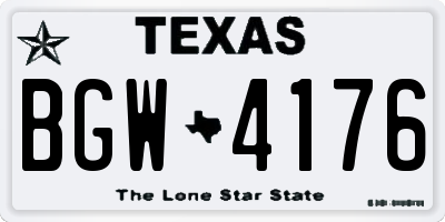 TX license plate BGW4176