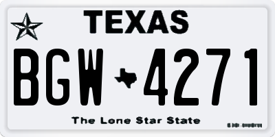 TX license plate BGW4271