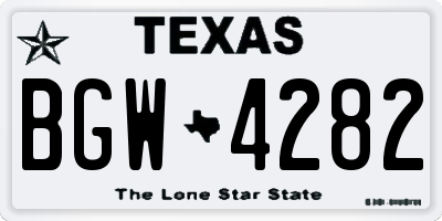 TX license plate BGW4282