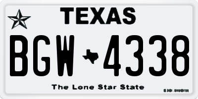 TX license plate BGW4338