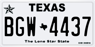 TX license plate BGW4437