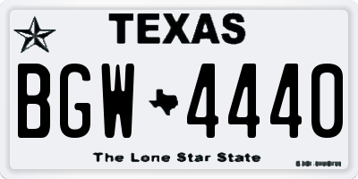 TX license plate BGW4440