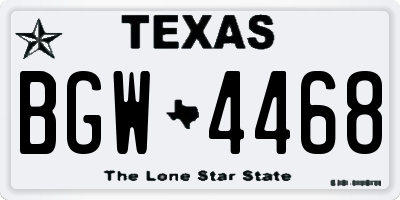 TX license plate BGW4468
